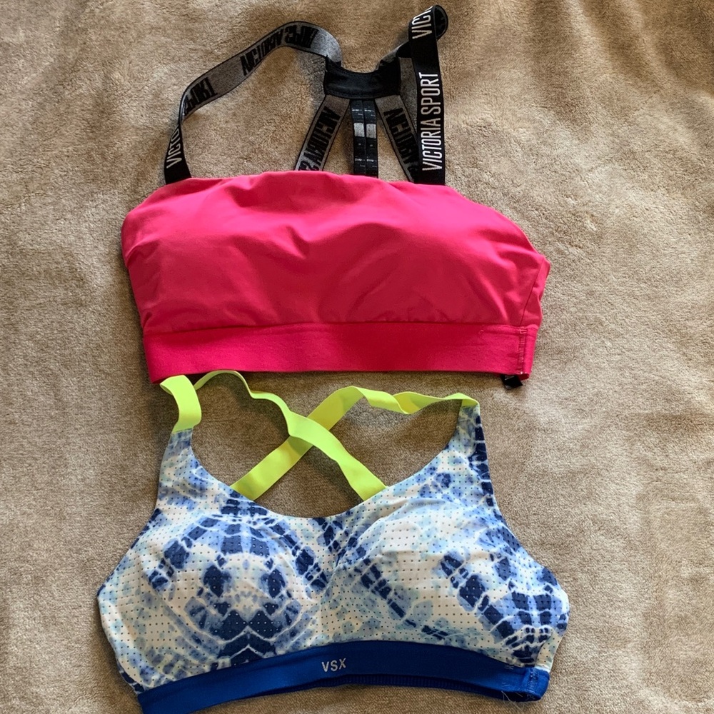 Victoria's Secret Pink and Blue Sports Bras